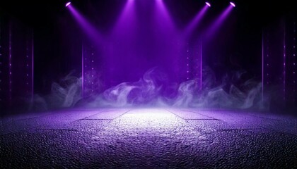 Naklejka premium blue and pink spotlights. Empty scene with spots of light on floor.
