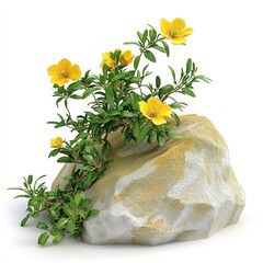 Rockrose 3D &ndash; Realistic 3D Render of a Beautiful Rockrose Flower, Detailed Texture and Natural Aesthetic, Perfect for Floral Design