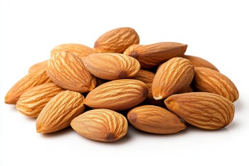 Fototapeta premium Almond seeds, almond food on white background