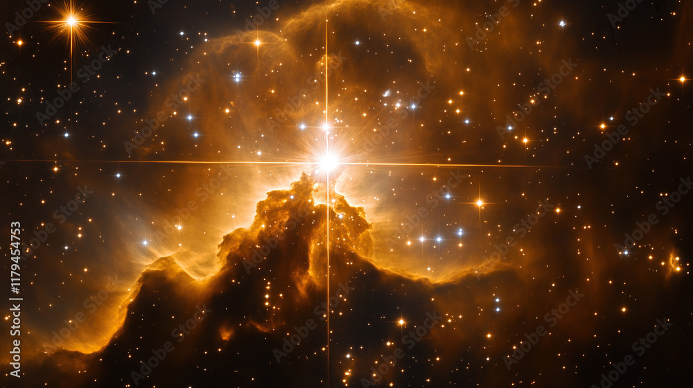 Canvas Prints abstract universe nebula clouds in space with star of bethlehem