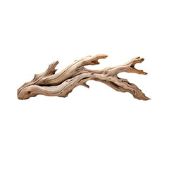 Fototapeta premium Driftwood Branch: A captivating, naturally sculpted driftwood branch with intricate details. The weathered wood showcases the beauty of nature's artistry.