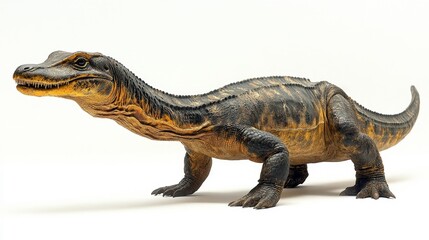 Naklejka premium Tanystropheus Model on White Background. Generative AI