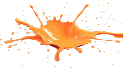orange juice splash isolated on white background 