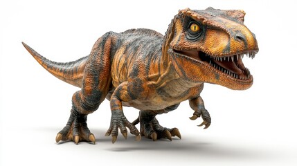 Fototapeta premium Giganotosaurus Dinosaur on a White Background. Generative AI