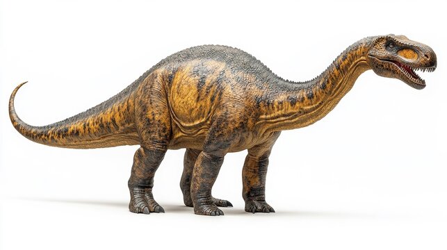Realistic Hadrosaurus Dinosaur Isolated on White Background. Generative AI