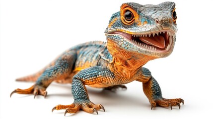 Obraz premium Close-Up of Vibrant Microceratus Dinosaur. Generative AI