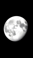 Naklejka premium The moon view. Earth's natural satellite surface. 3d render with place for text, with white tones