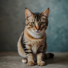 Obraz premium cat on the table close up of cat portrait of a cat