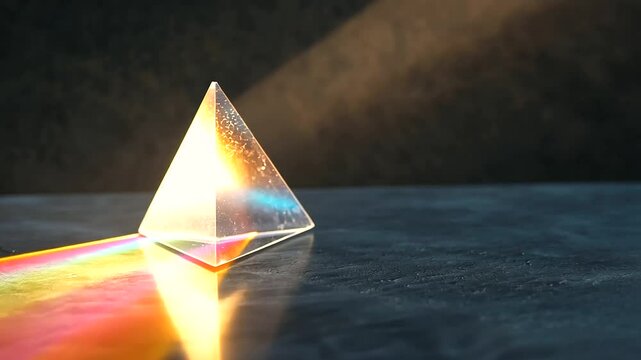 1_Light Refraction Through Prism Creating Color Spectrum