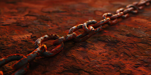 Rusty Chain on Rusted Surface
