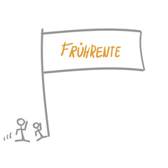 Fahne Frührente Rente Grafik Skizze Abbildung