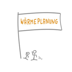 Fahne Wärmeplan Grafik Skizze Fahne Abbildung