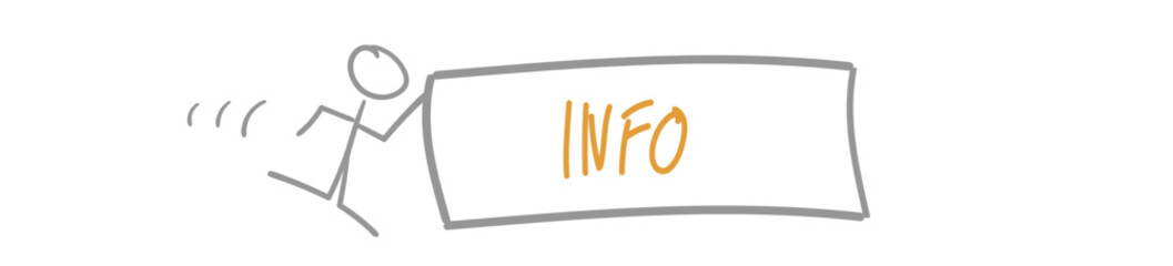 Information Banner lang Info Schrift Sketch Zeichnung Stift Grafik