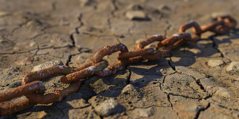 Rusty Chain on Cracked Earth