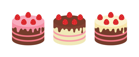 A strawberry chocolate and whipped cream cake set with the concept of 'Valentine's Day', a day when couples give each other chocolate.