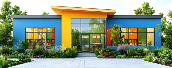 Colorful Modern Building 3D Illustration