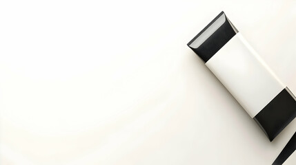 Black and white tube packaging mockup on white background,  copy space for branding, design, advertisement.