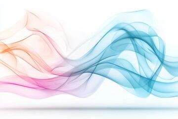 Abstract Colorful Swirling Waves Flowing Pastel Blue Pink Orange Design Background