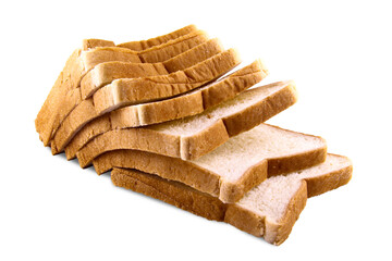 toast wheat bread sliced isolated on white background. transparent background. png file