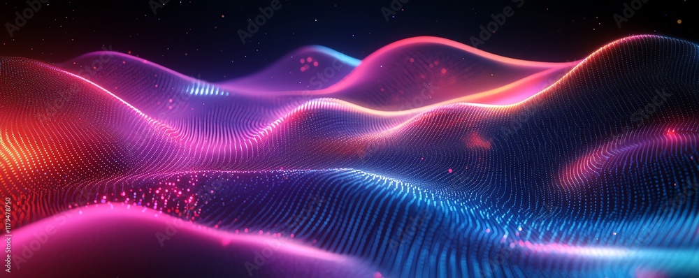 Poster A dynamic abstract big data design with futuristic infographics, glowing data points, and vibrant digital patterns representing advanced technological systems