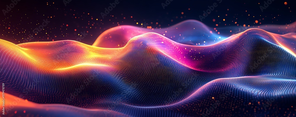Leinwandbilder A dynamic abstract big data design with futuristic infographics, glowing data points, and vibrant digital patterns representing advanced technological systems