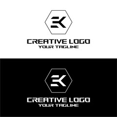 creative letter logo ek design vector