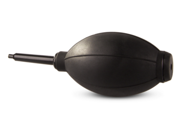 Rubber Air Blower Pump Dust Cleaner for camera and lenses isolated on white background