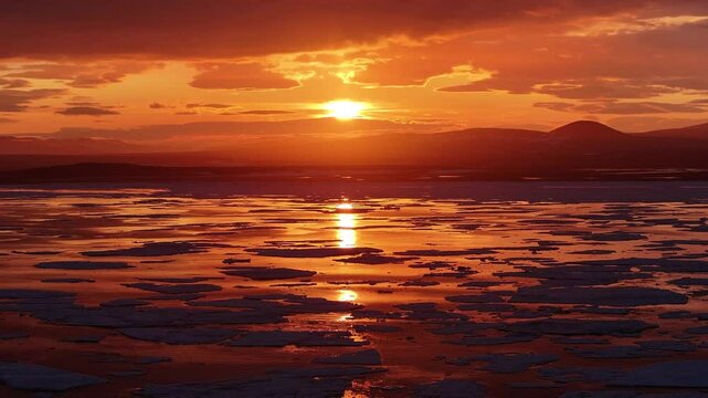 sunset in the sea