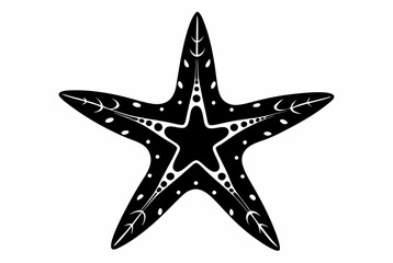 starfish black  silhouette vector