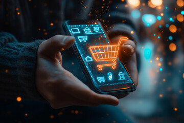 Mobile Commerce and Digital Marketplace Concept
