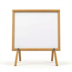 Single 3D Whiteboard – Modern Design, Clean Surface, Professional Office Equipment, Isolated on White Background