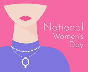 Poster with a silhouette of a girl on National Women's Day