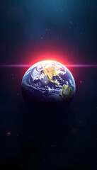 Fototapeta premium earth in space HD 8K wallpaper Stock Photographic Image, vibrant, with white tones