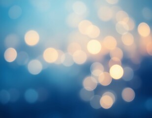 Serene Blue Bokeh: Dreamy Lights in Soft Focus