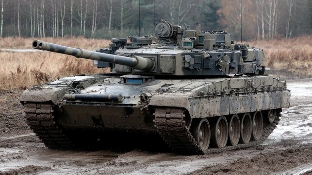 Challenger 3 Main Battle Tank in Muddy Terrain