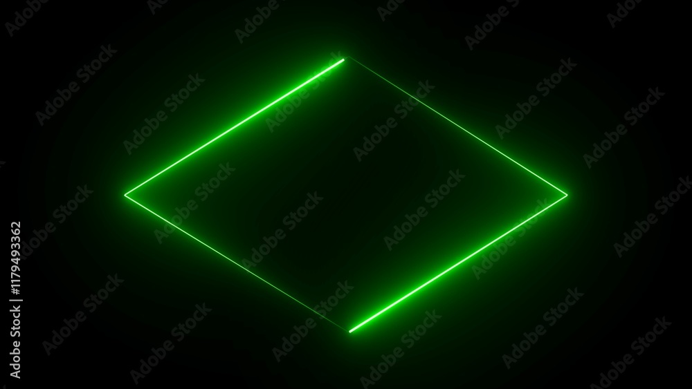 Canvas Prints glowing neon border frame. neon lines reflections. purple neon glowing rectangular empty frame illus