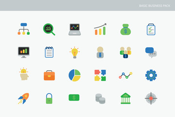 Business innovation icon pack , Simple minimal solid color style.