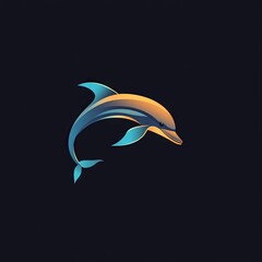Fototapeta premium Dolphin logo on isolated background