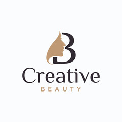 women beauty logo, pure beauty with line art and concept of woman face, beauty logo