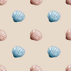 Colorful shell pattern design ideal for fabric and wrapping paper