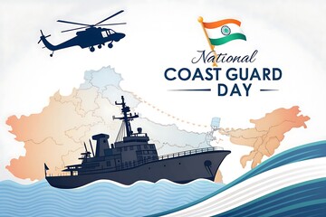 Indian Coast Guard Day: Celebrating Maritime Security and Service on February 1st. Banner, Post. Story. Poster.




