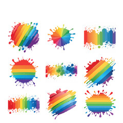 Rainbow ink splat grunge combines vibrant, multicolored splashes with edgy, textured patterns for a bold and artistic effect. The dynamic mix of colors and irregular splatter shapes.