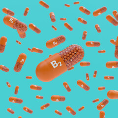 Close-up of pill capsule labeled B2