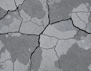 Obraz premium Cracked Concrete Texture: Grey, Weathered Surface with Deep Fractures - Seamless Pattern for Backgrounds