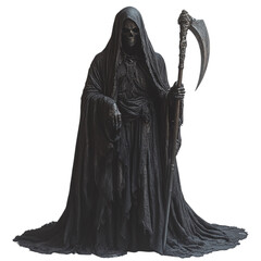 Naklejka premium Death with a Scythe on a Transparent Background