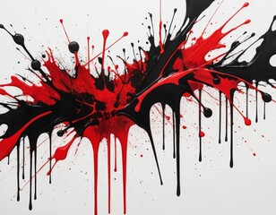 Dynamic Red and Black Paint Splash: Abstract Art Background