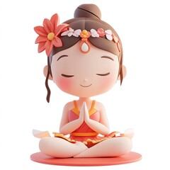 Thailand Thai Massage 3D Cartoon Style Illustration &ndash; Traditional Thai Massage Concept, Relaxation and Wellness