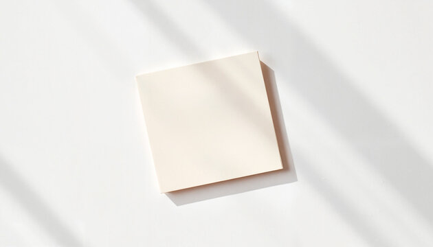 Minimalistic blank card illuminated by soft light, creativity concept