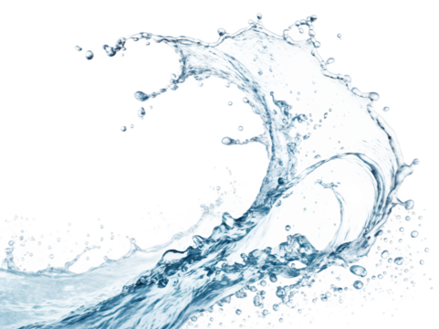 water splash isolated on white bg