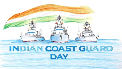 Coast Guard Day, Indian Coast Guard Day: Poster, Banner, Post. Story. Protecting India's Maritime Borders with Pride

